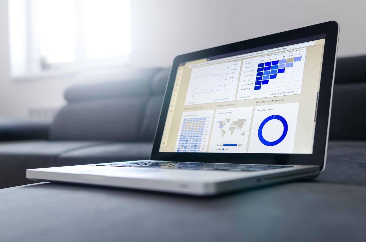 Diagramme auf Laptop
